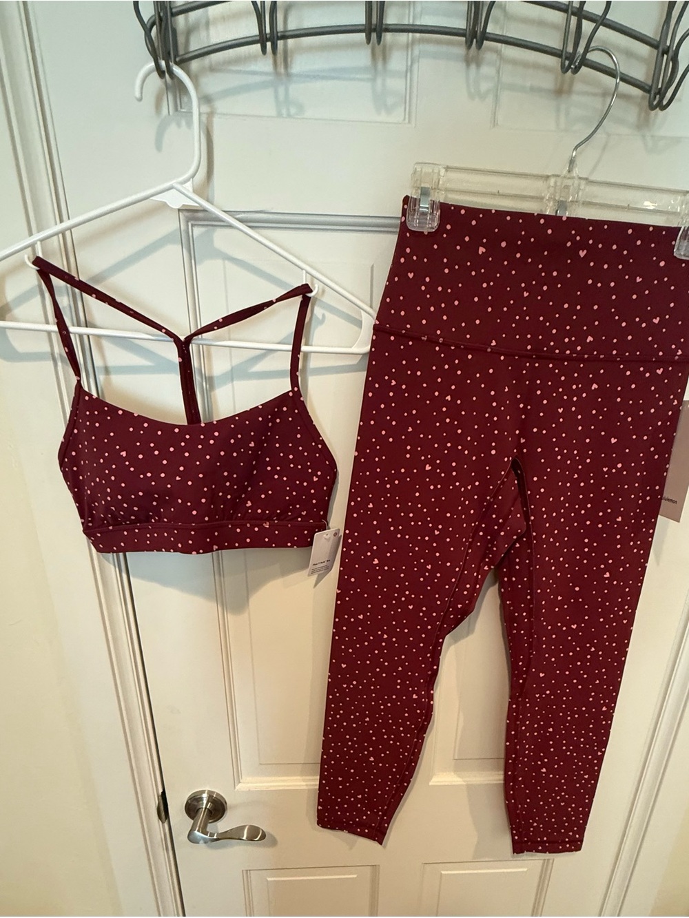 NWT lululemon Valentine Heart Polka Dot Flow Y Nulu Sports Bra Align Leggings 8